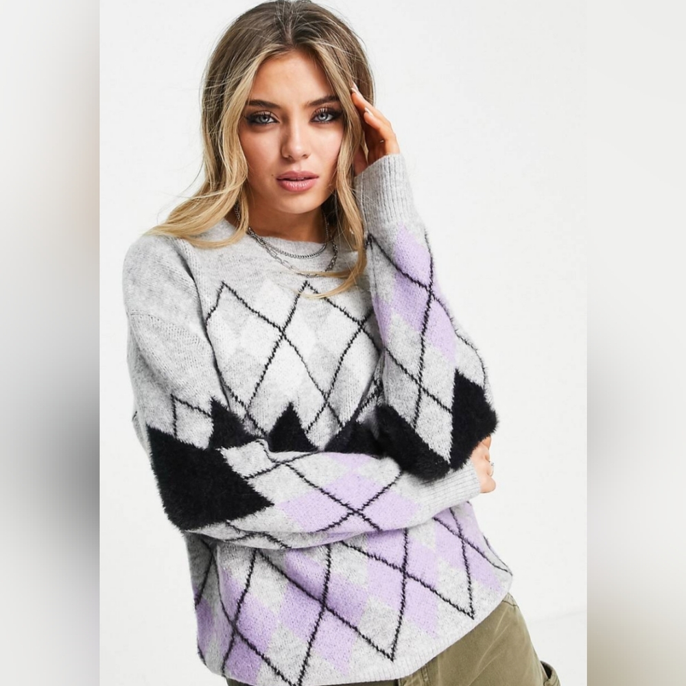 ONLY argyle sweater - small